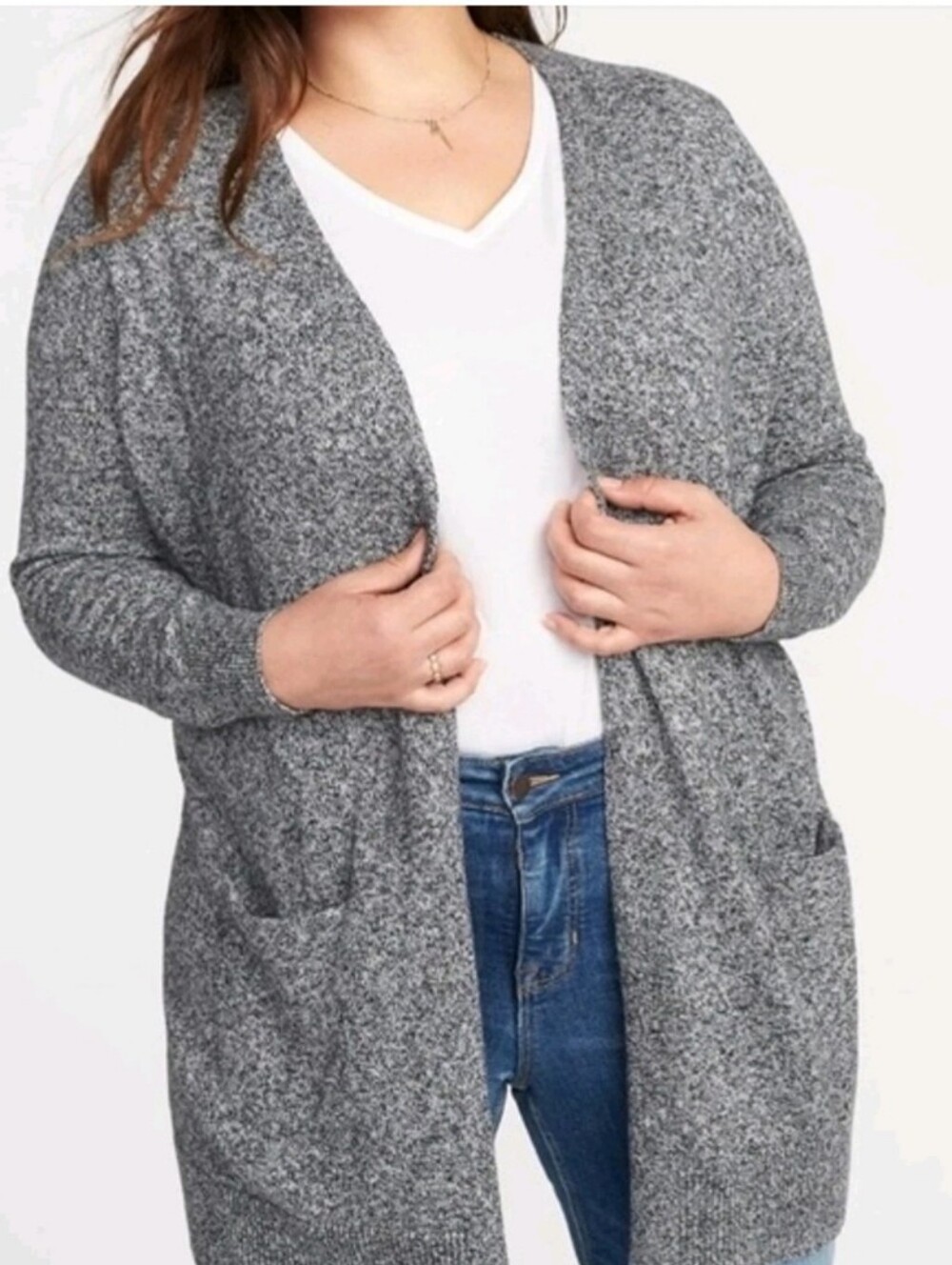 Old Navy Gray Long Cardigan Sweater - L
